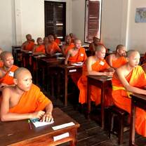 Teaching monks in Laos