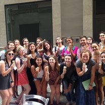 One of our professors took us out for ice cream. 