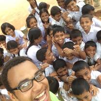 kids and volunteers