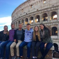 My friends and I in front of the Colosseum our last day in Rome!