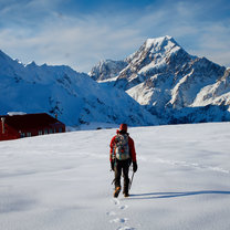 walking at mueller hut