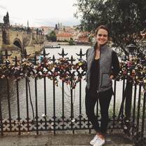 Me on the lock bridge next to the famous Charles Bridge