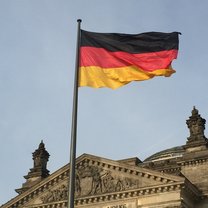 German Flag in front of the Reichstag Building