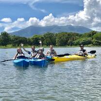 Kayaking around the lake