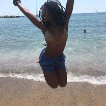Jumping for joy at Costa Brava