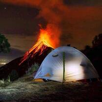 Camping with lava
