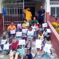Working with the local school kids 