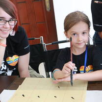 Students in Traditional Calligraphy class in Yangshuo China