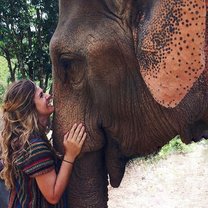 At one of the many elephant sanctuaries