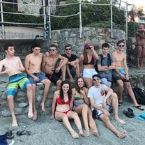 All our friends hanging out on the beach 