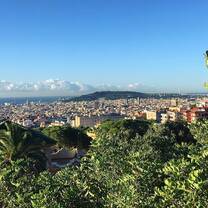 overlook of barcelona nestled on the mediterranean sea