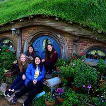 study abroad students in Hobbiton north island new zealand