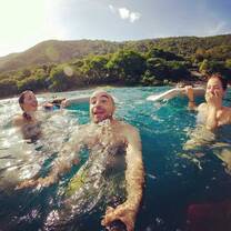Male and females swim in Nicaragua