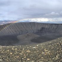 Full Rainbow Inside the Crater of a Volcano