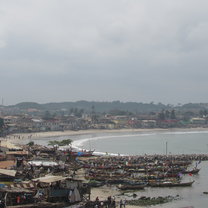Overlook onto the town from Elmina slave castle