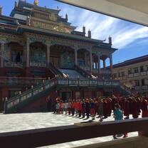Morning Assembly in front of the big prayer hall