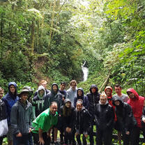 students hiking through the Cloud Forest