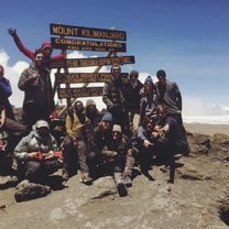 Our group at the summit of Kilimanjaro