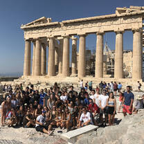 students at the Acropolis in Athens