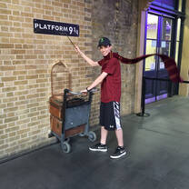 student at platform 9 3/4 