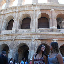 students outside of the Colosseum