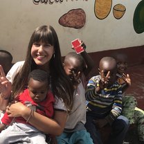 At school with the children 