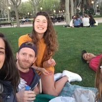 Relaxing at Templo de Debod