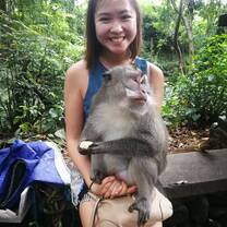 Me and my new monkey friend at the monkey forest