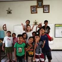 Me and the kids on the last day of my placement
