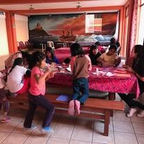 Making crafts at the Casa Hogar