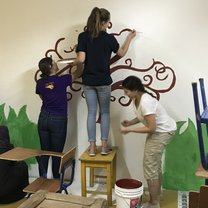 Painting classroom wall