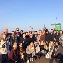 Group pic in front of the windmills