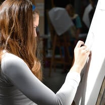 woking in the studio