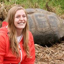 Female with sea turtle