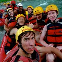 Students white water rafter in Costa Rica