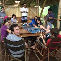 Students working on a project in Costa Rica