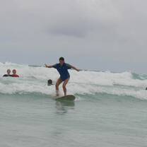 Female surfing