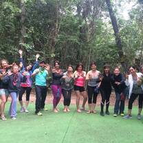 We did it! We were trying to make a line blindfolded 