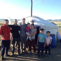 Volunteers with local