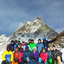 ski instructor course in the snow mountains