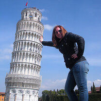An AFS Exchange Students at the Leaning Tower of Pisa