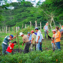 VISIONS participants work on irrigation infrastructure project with local community