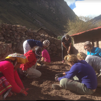 Shoulder-to-shoulder with community members on a conservation project