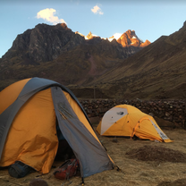 Camping in an Andean community.