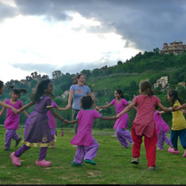 Playing with the children at the Himalyan Hope Home.