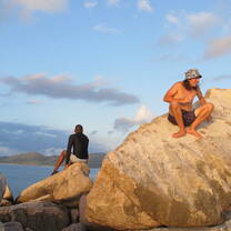 Relaxing at sunset