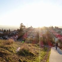 View of the city at sunset