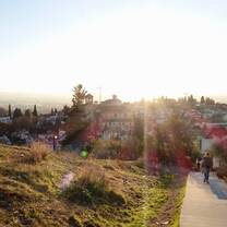 View of the city at sunset