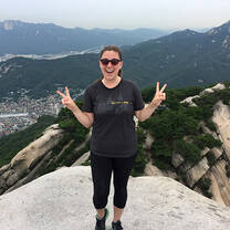 Greenheart Traveler, Kara, hiking around Seoul, South Korea.