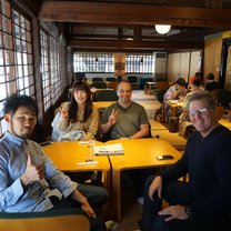 Delicious meal with friendly teacher and friends